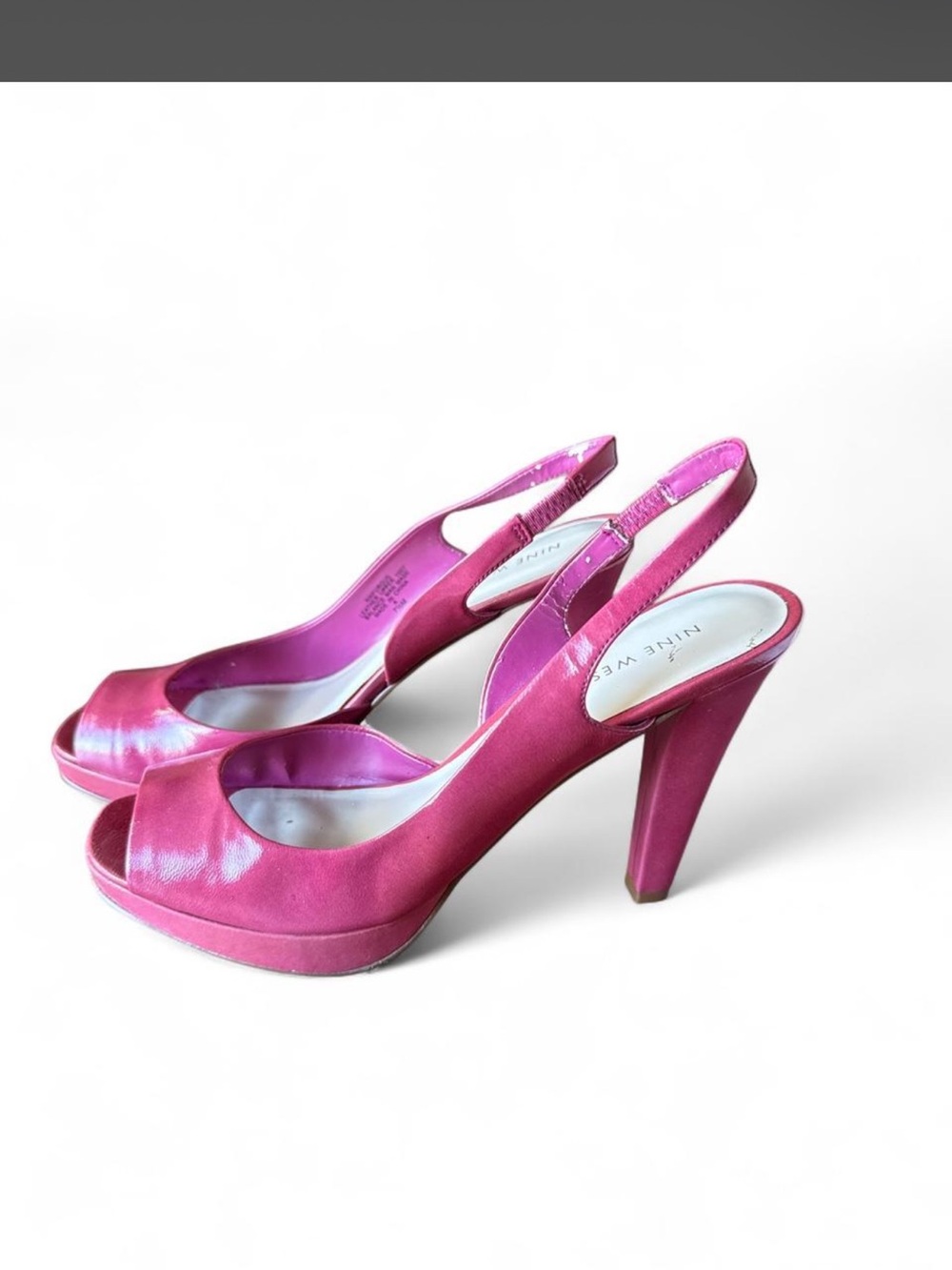 Nine West Hot Pink Peep-Toe Slingback Platform Heels